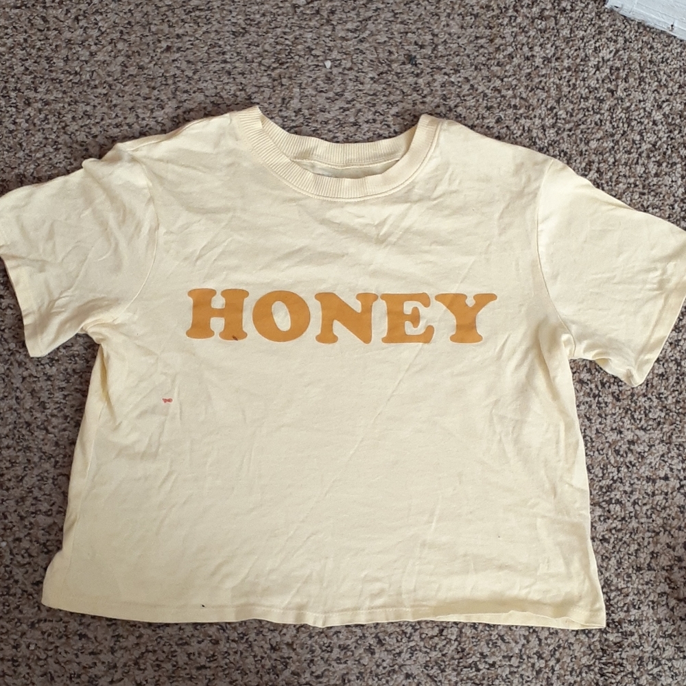 Womens yellow "honey" crop top